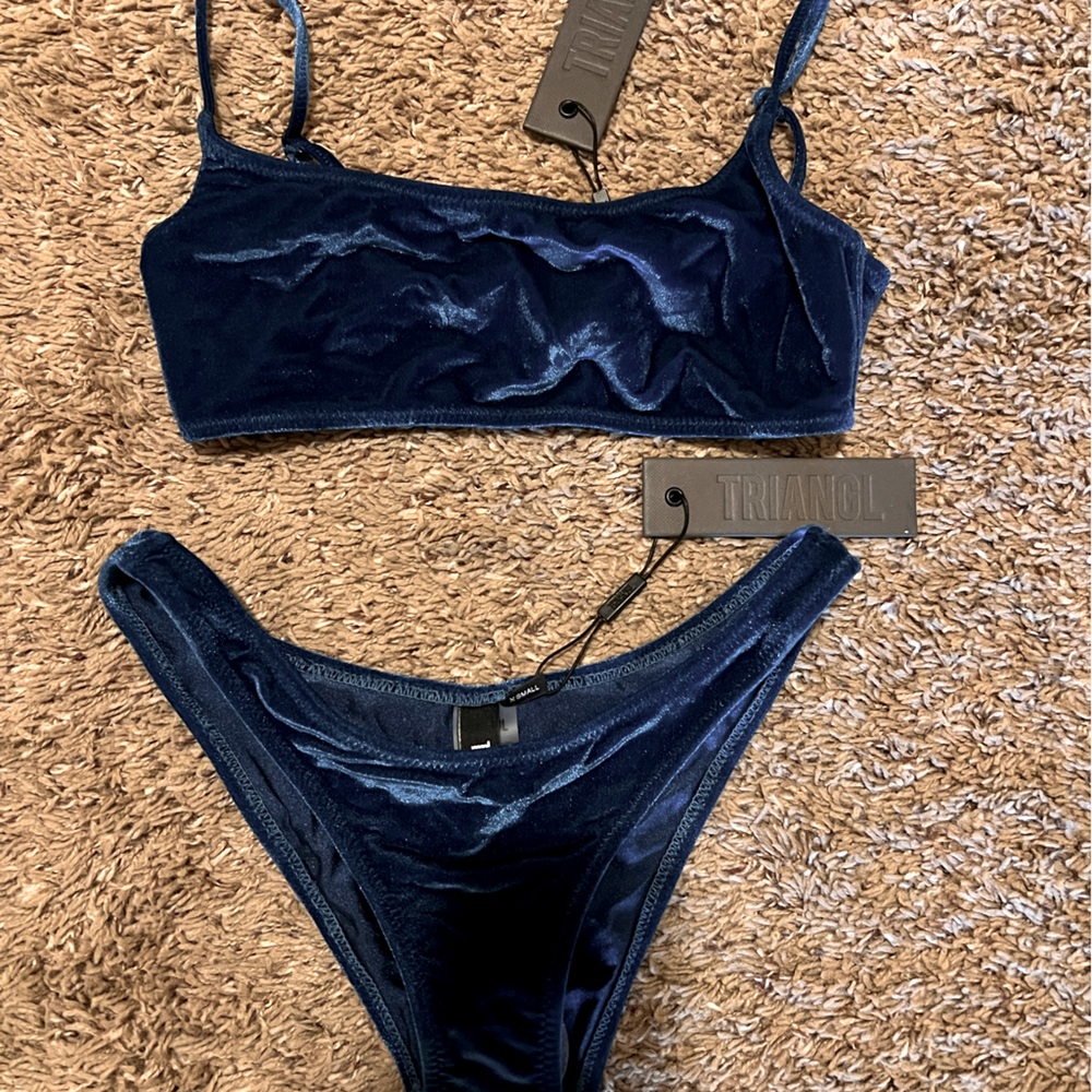 NWT Triangl Dreamland blue velvet bikini s/xs